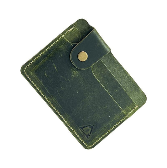 Men Leather Bi-Fold Buffalo Card Holder Green