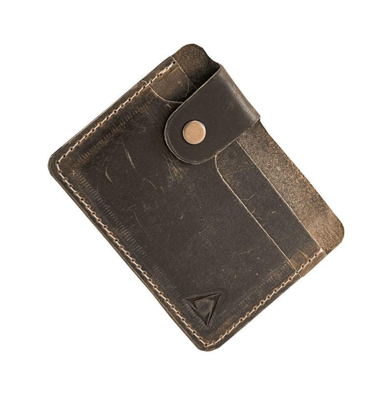 Bi-Fold Handmade Buffalo Card Holder Brown