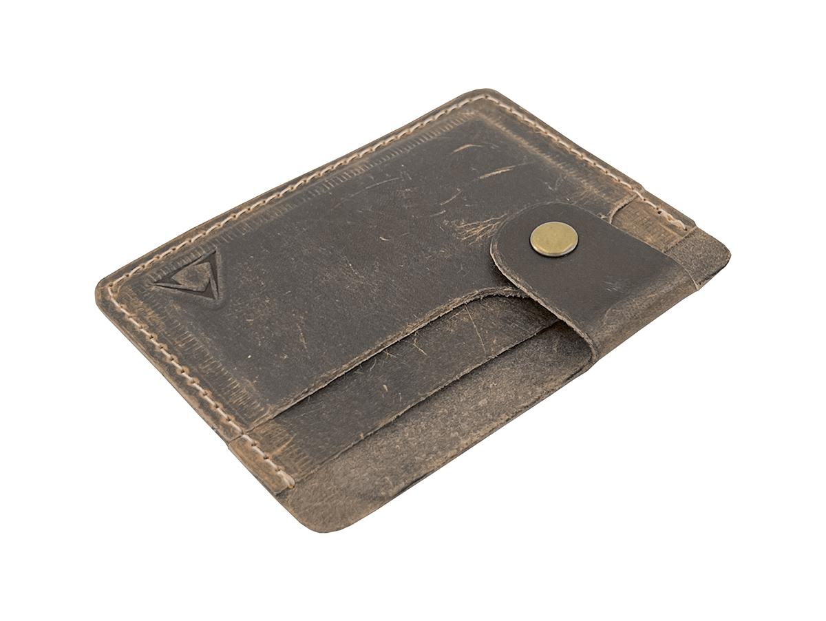 Bi-Fold Handmade Buffalo Card Holder Brown