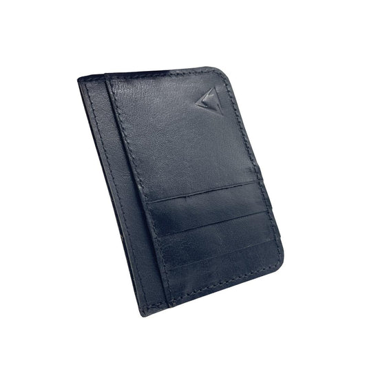 Aniline Cowhide Leather Card Holder Black